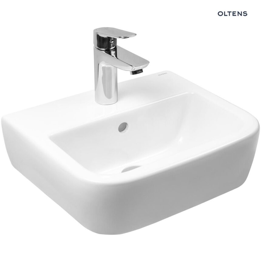 Oltens Vernal umywalka 40x32,5 cm wisząca z powłoką SmartClean biała 41503000