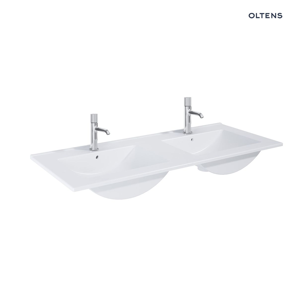 41209000-1 Oltens Vernal umywalka 120x46 cm meblowa prostokątna podwójna biały połysk 41209000 - obrazek 1