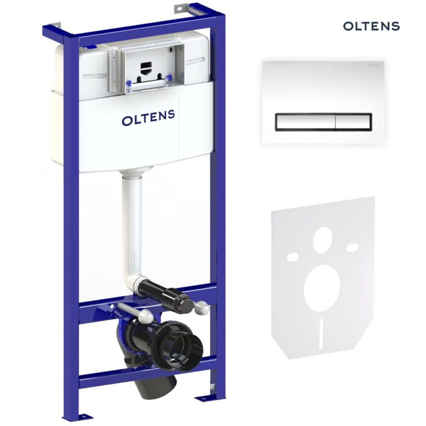 Oltens Triberg Torne zestaw 5w1 stelaż podtynkowy z przyciskiem spłukującym chrom błyszczący 58300100