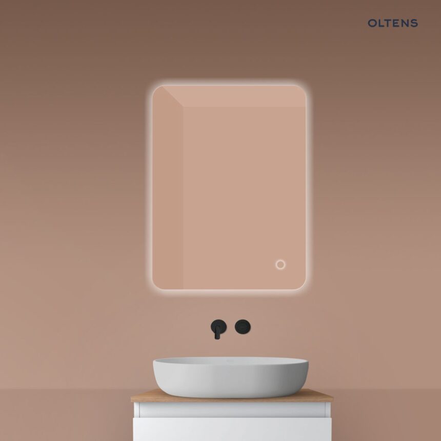 Oltens Nordlis lustro 60x80 cm prostokątne z oświetleniem od tyłu z matą grzewczą 64119000