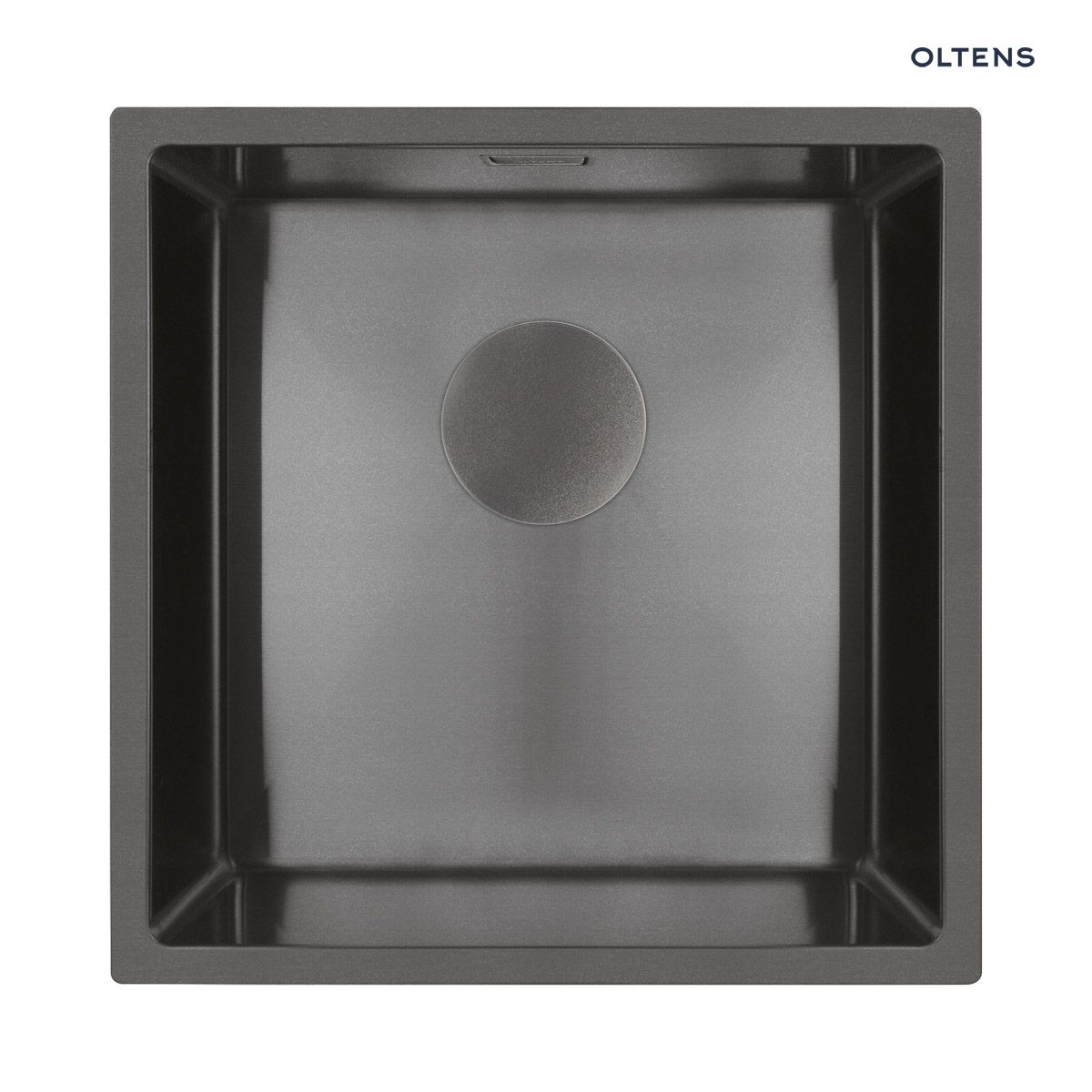 71103300 Oltens Hydda zlewozmywak stalowy 44x44 cm 1 komorowy czarny 71103300 - obrazek 1