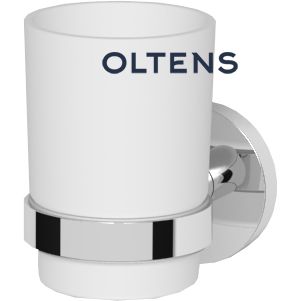 Oltens Gulfoss kubek do mycia zębów z uchwytem ściennym biały/chrom 86101000