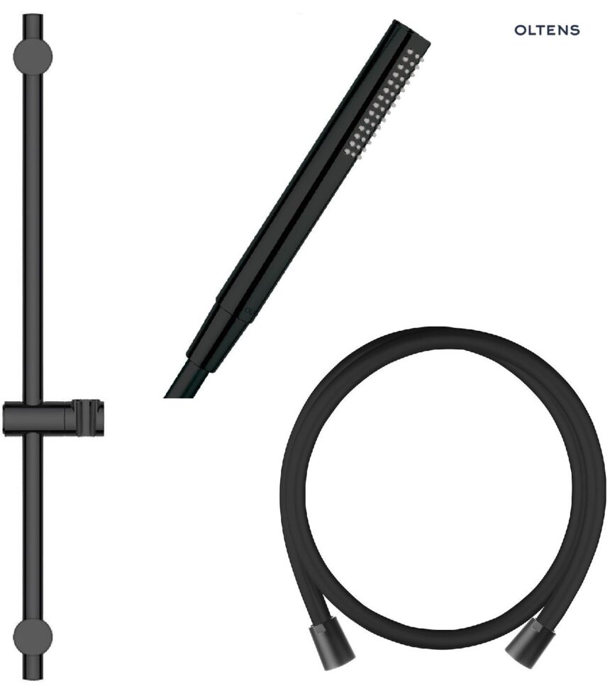 Oltens Alling zestaw prysznicowy ścienny czarny mat 36002300