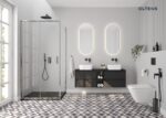 Oltens Bergytan brodzik 120x90 cm prostokątny RockSurface czarny mat 15104300 - obrazek 2