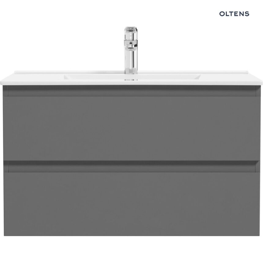 Oltens Vernal umywalka z szafką 80 cm grafit mat 68001400