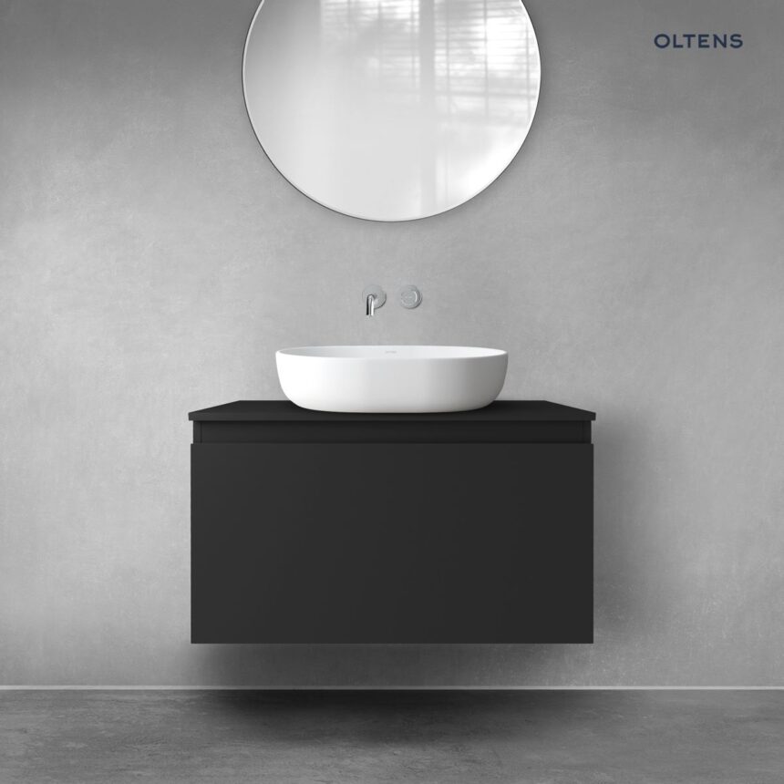 Oltens Vernal szafka 80 cm podumywalkowa wisząca czarny mat 60014300