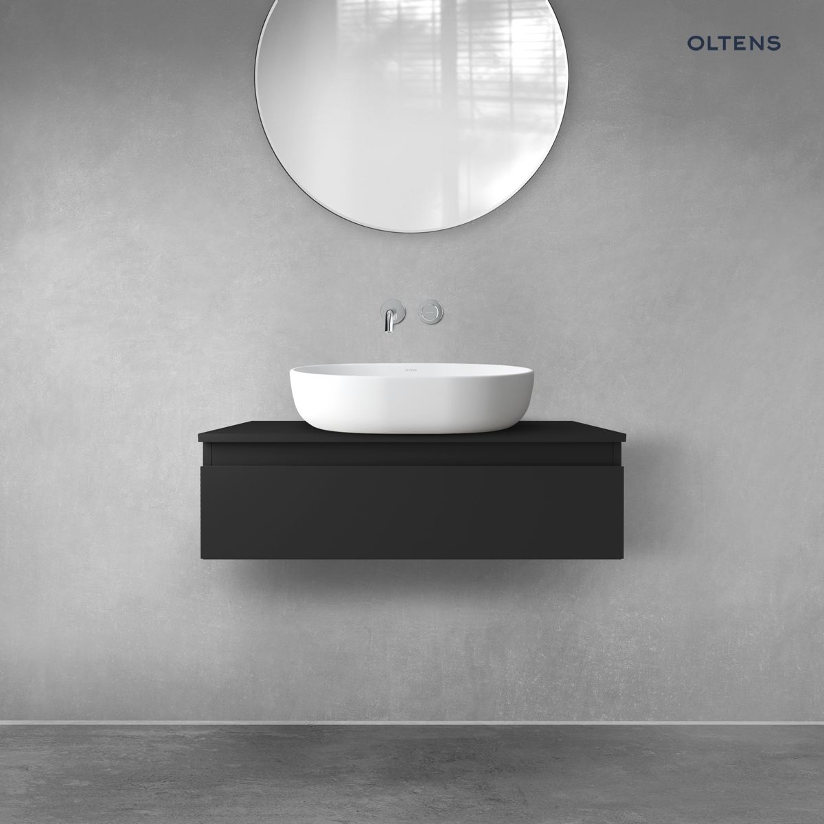 vvernal-80-1s-slim-black-blat-black Oltens Vernal szafka 80 cm podumywalkowa wisząca czarny mat 60010300 - obrazek 1