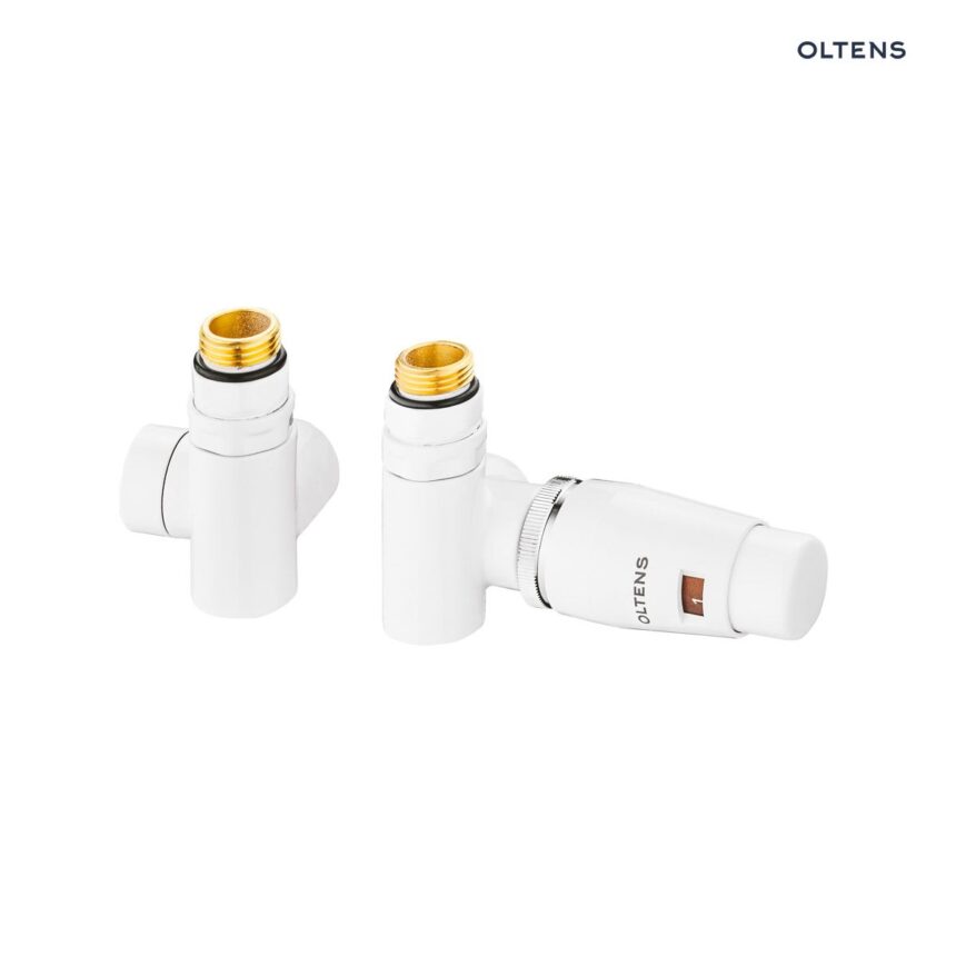 Oltens Varmare Ventil zestaw termostatyczny grzejnikowy z trójnikiem lewy biały 55913000